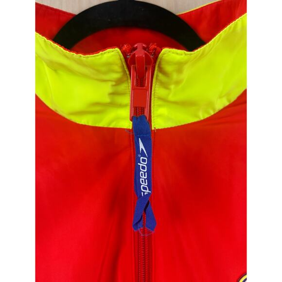Speedo Red Neon Yellow Pullover Windbreaker Jacket Men’s XL Athletic - Picture 10 of 11